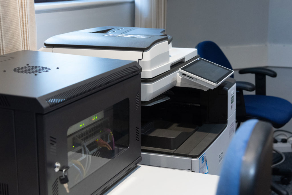 Printing, scanning and photocopying facilities at North Petherton Library with a self-service multifunction printer and digital services equipment available for customer use.