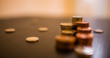 Coins on a table