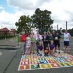 People celebrating the opening of the park