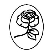 Flowers - single rose in oval