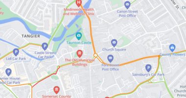A traffic map of Taunton