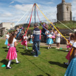 Photo of a maypole dance