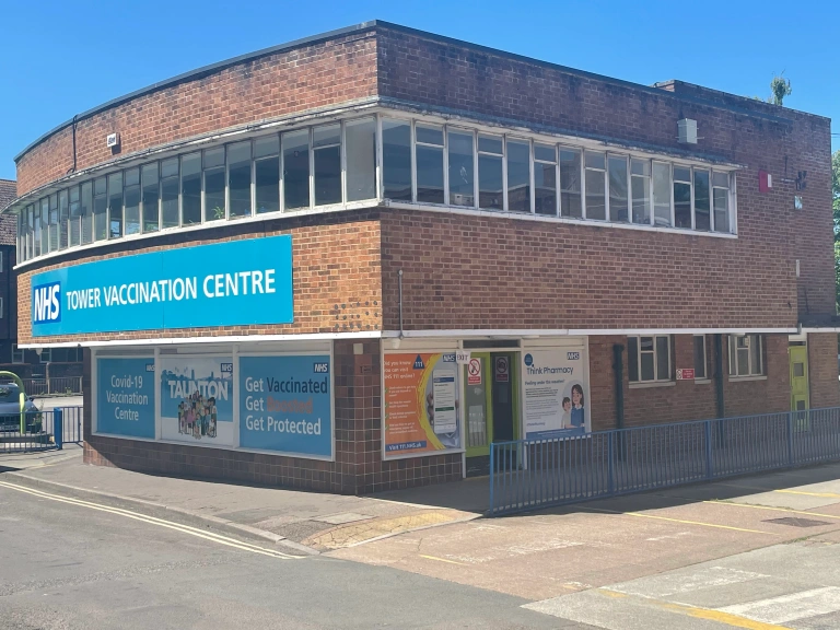 NHS vaccination centre building
