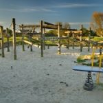 Children's play area built on sand