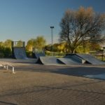 Skate park with ramps