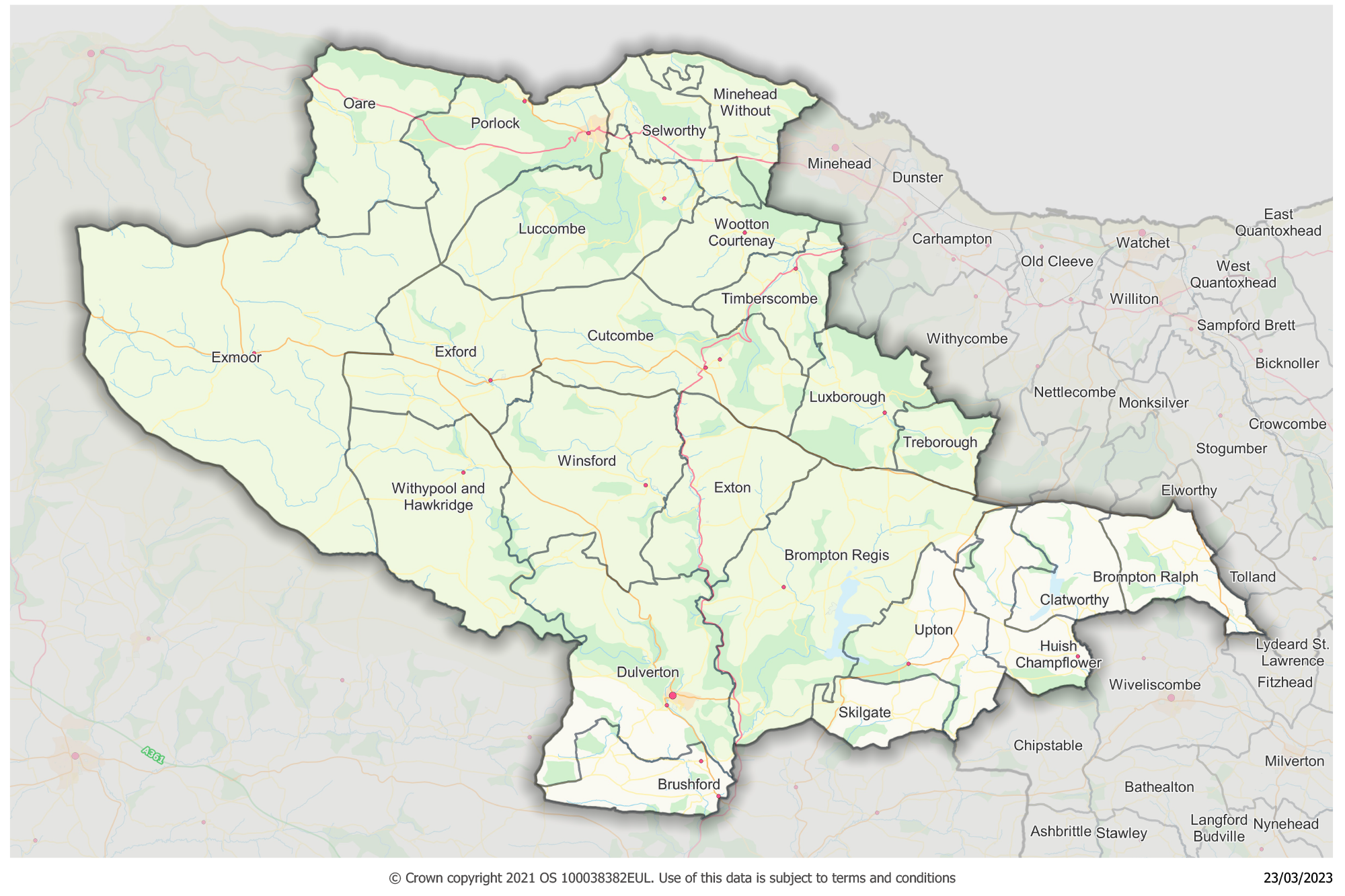 Exmoor local community network pilot map