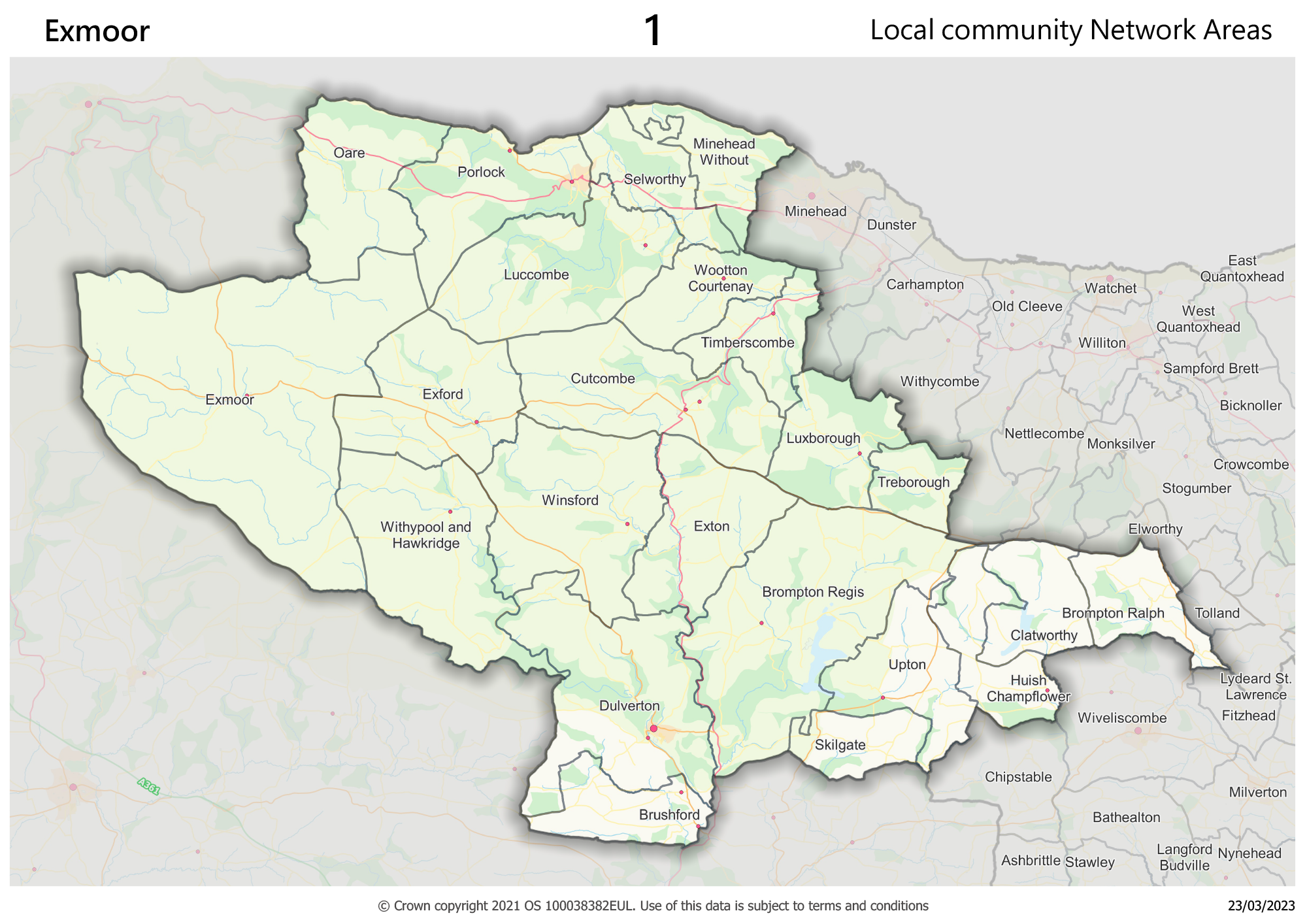 Exmoor local community network pilot map
