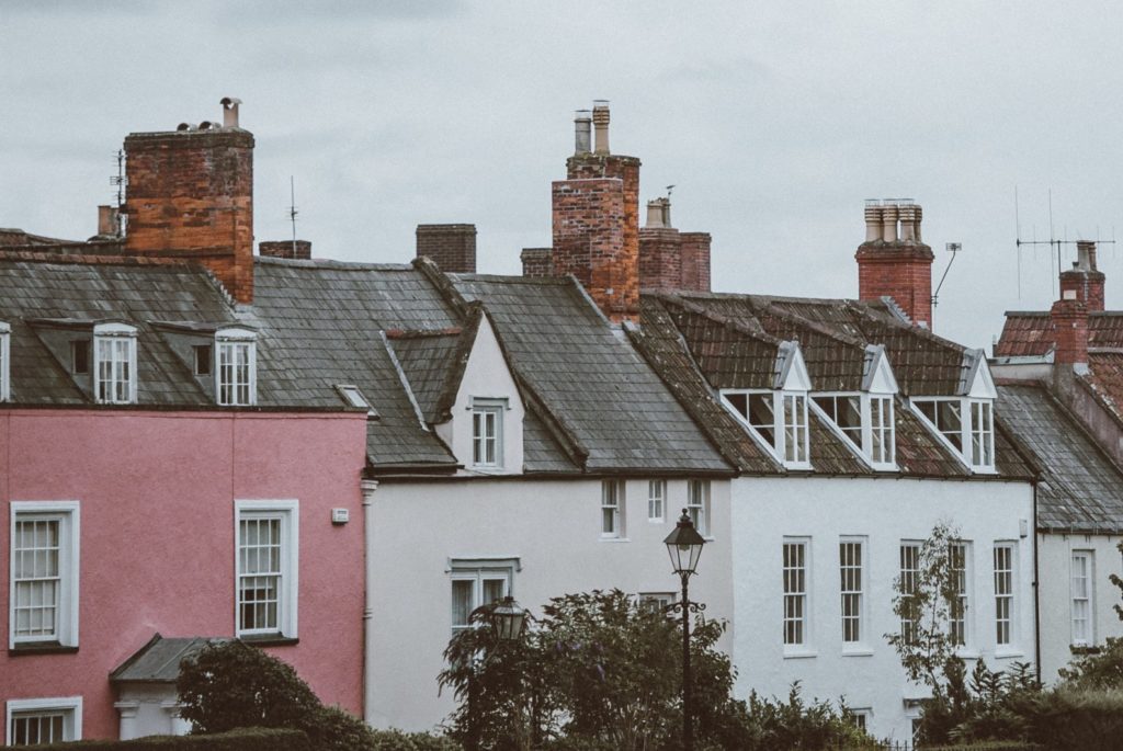 photograph of a row of houses