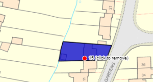 example zoomed in map showing an address