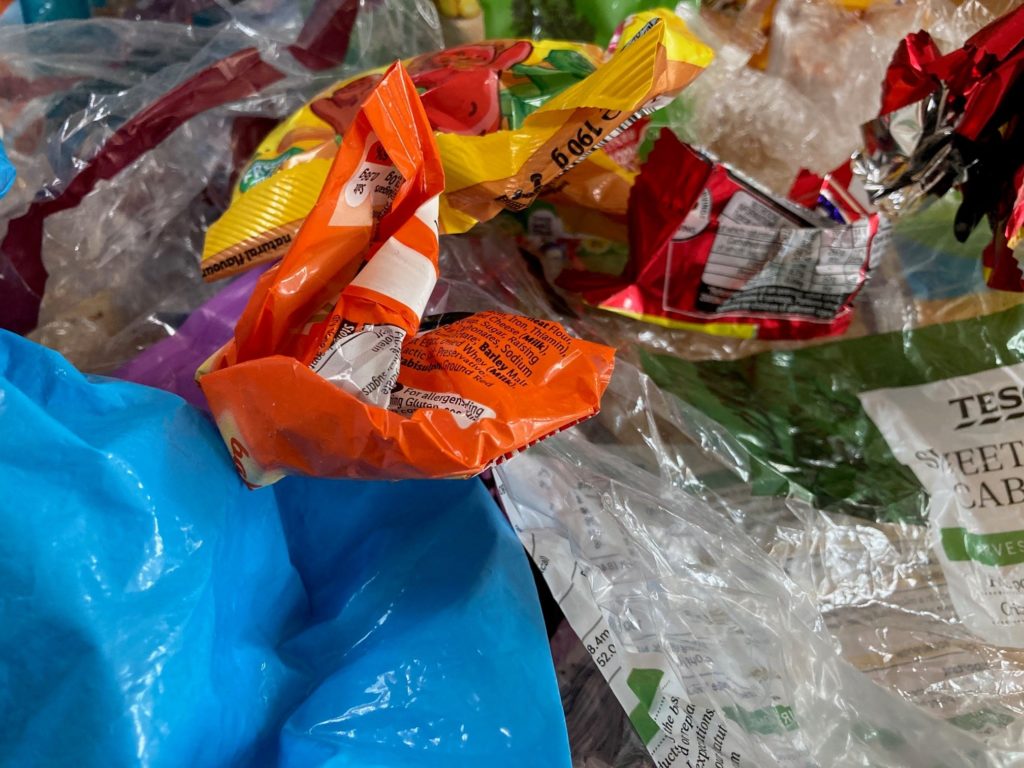 A selection of plastic bags and wrapping.