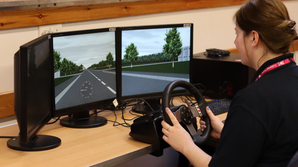 User of Somerset Road Safety's driving simulator.