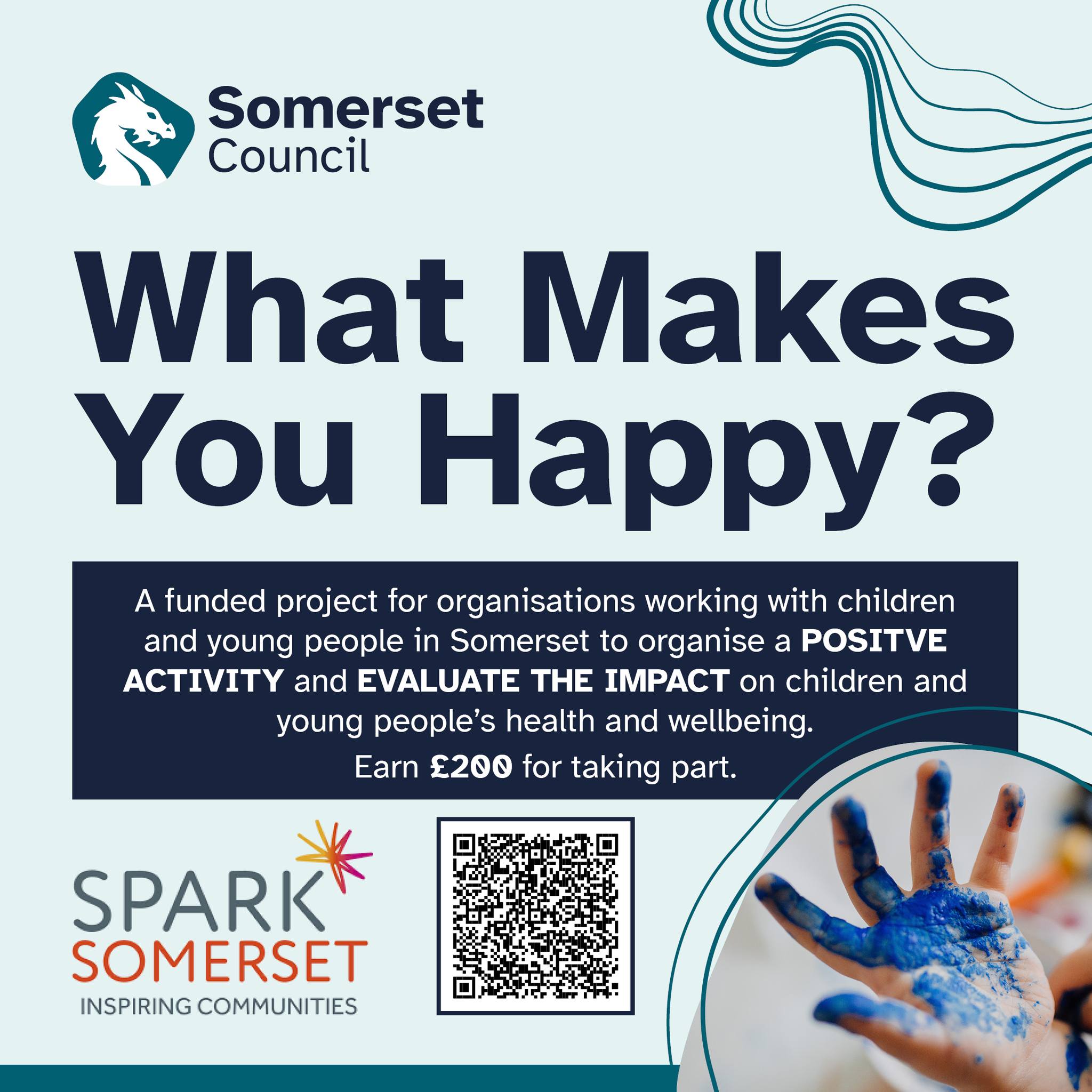 What makes you Happy poster with QR code to scan