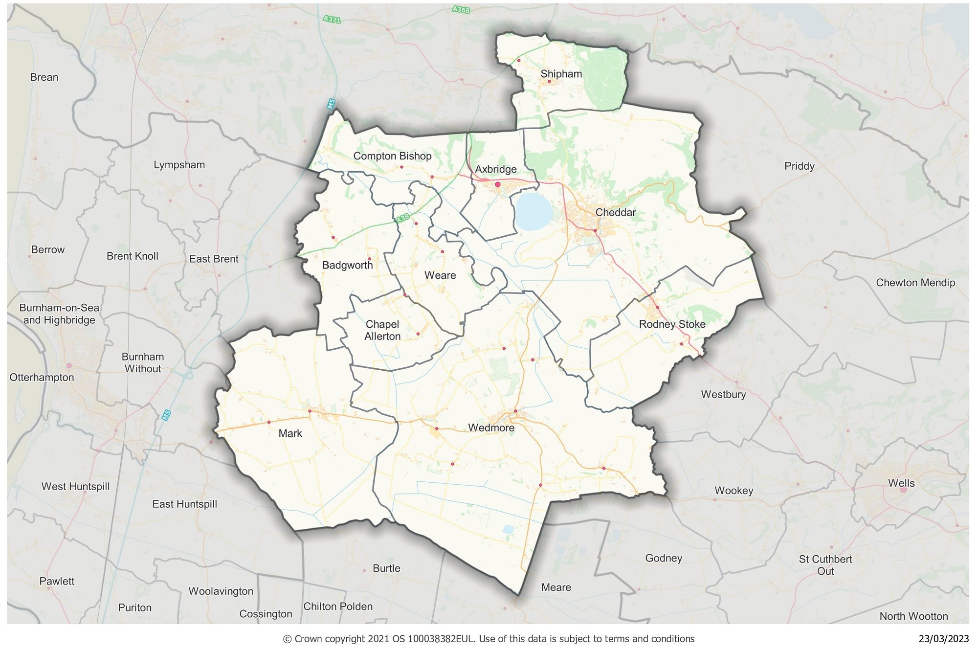 Cheddar and Axbridge local community network area map