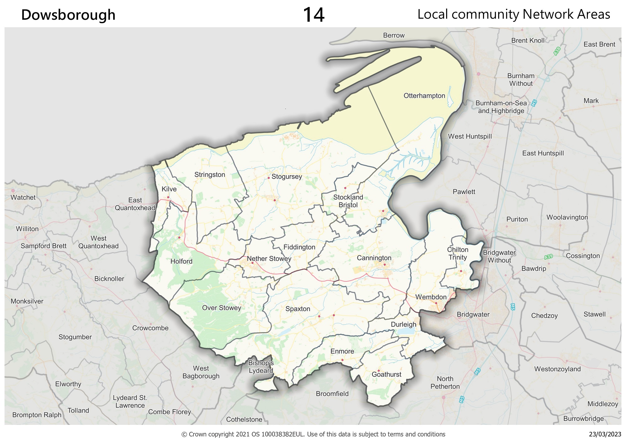 Dowsborough local community network area map