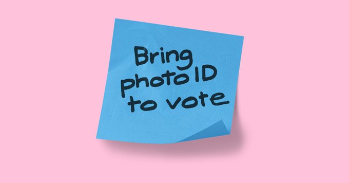 graphic with a photo ID voting reminder