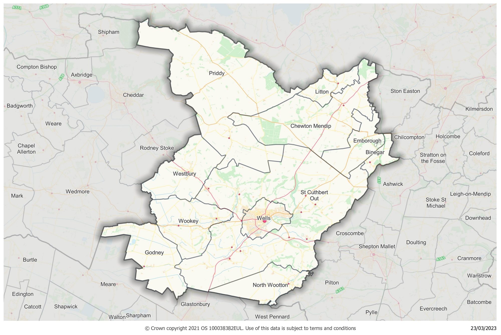 Wells and Rural local community network area map