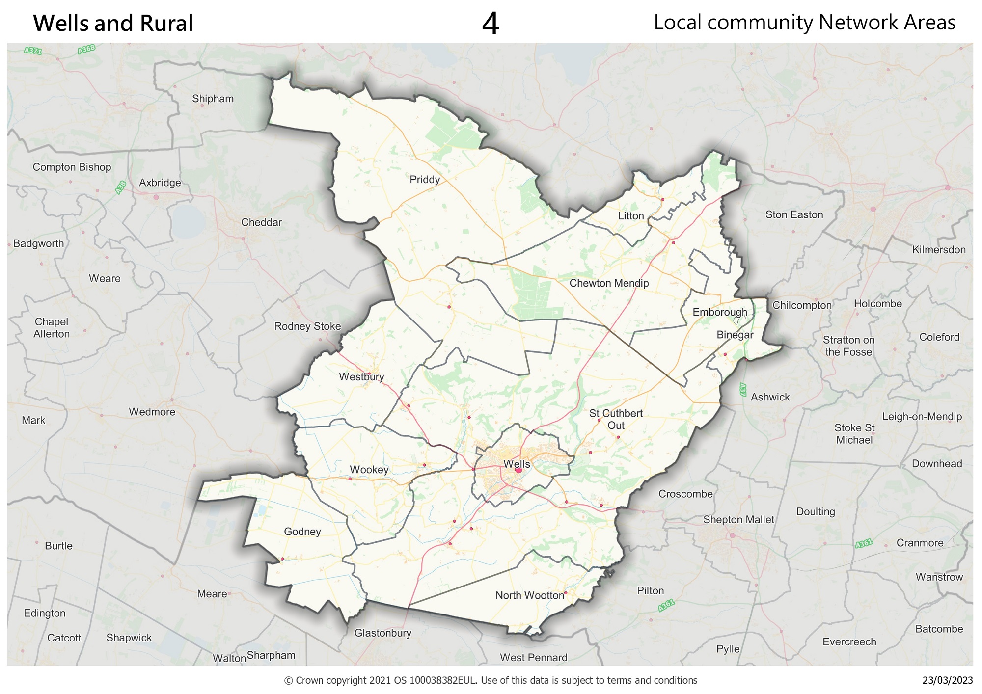 Wells and Rural local community network area map