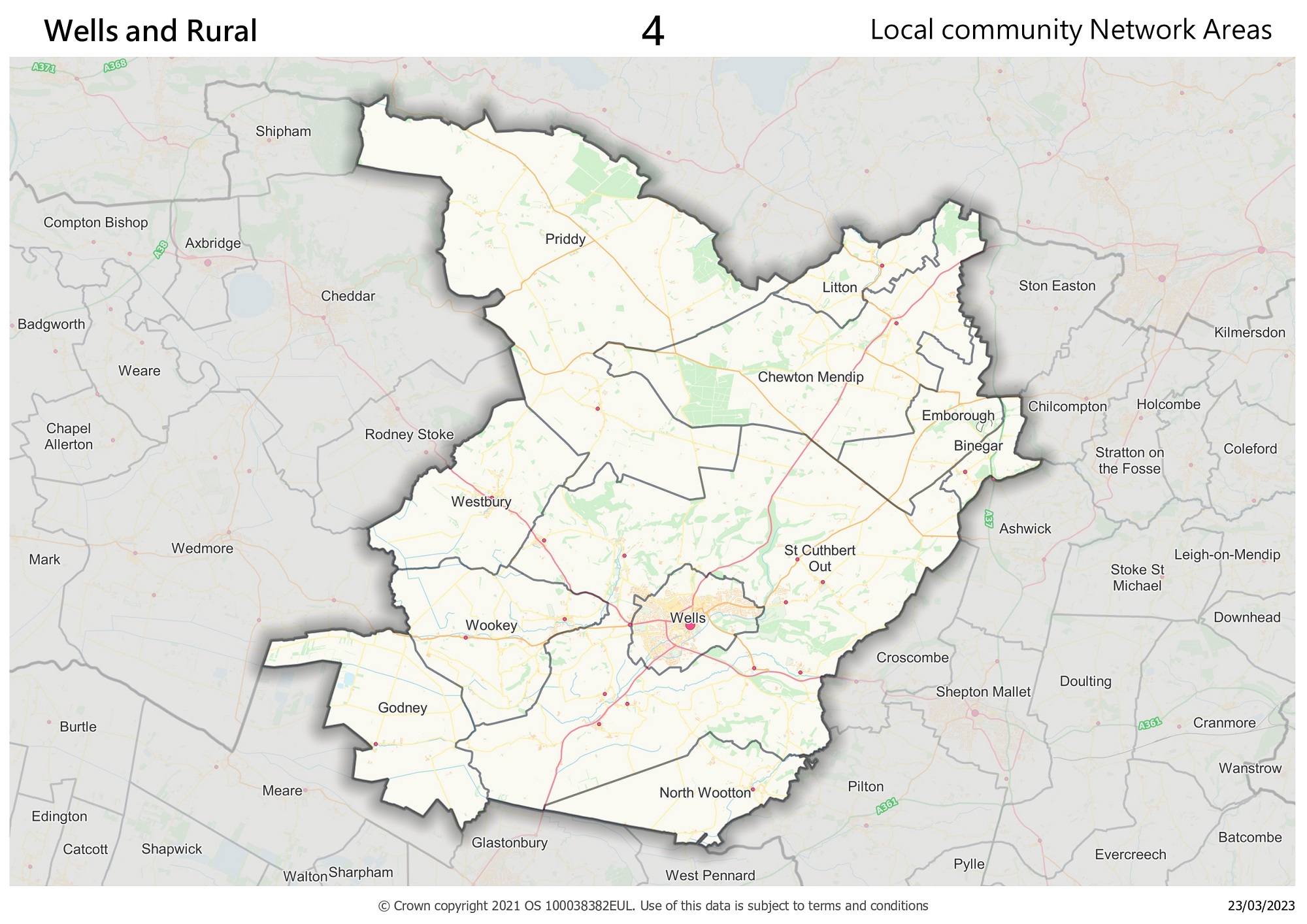 Wells and Rural local community network area map