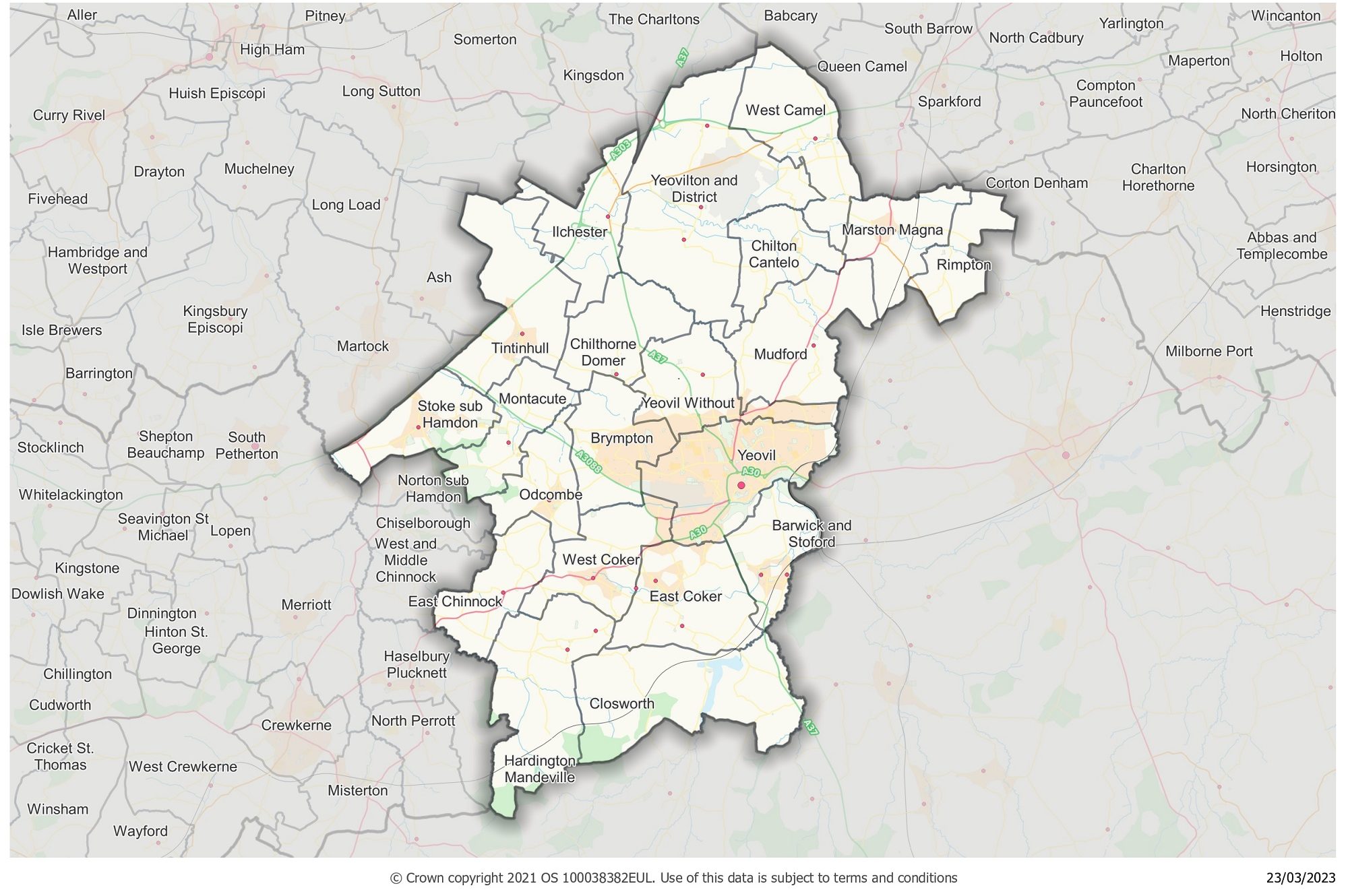 Yeovil local community network area map