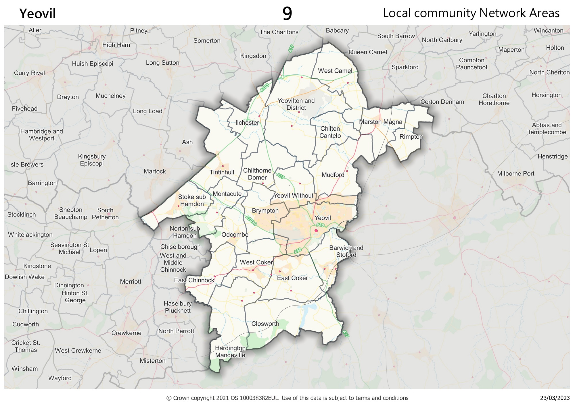 Yeovil local community network area map