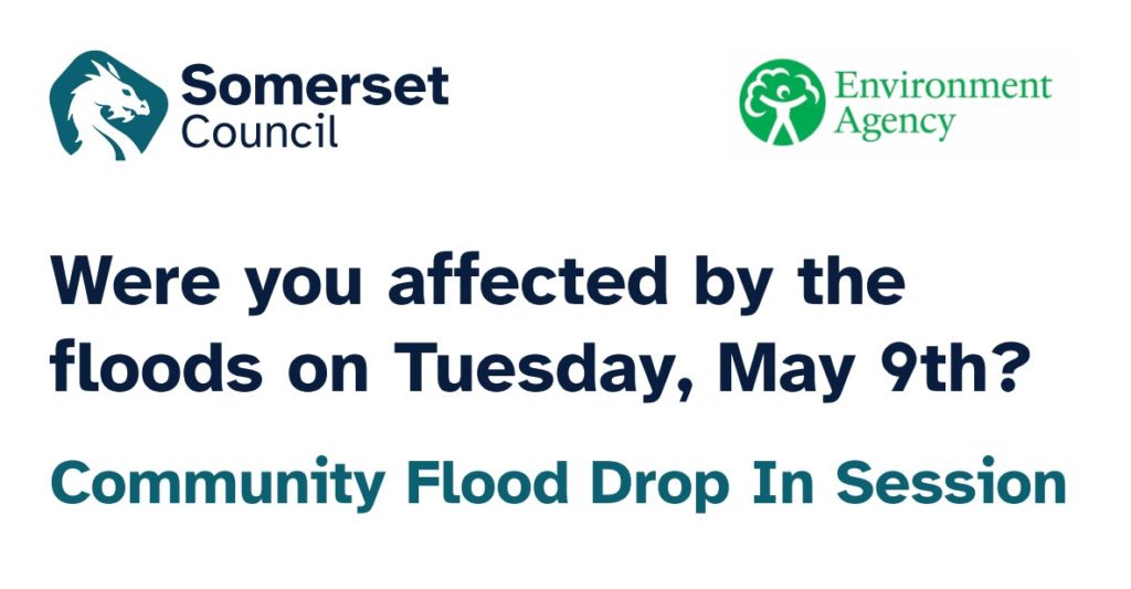 Advert for community drop-in sessions for flood affected communities