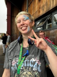 Young person with painted face