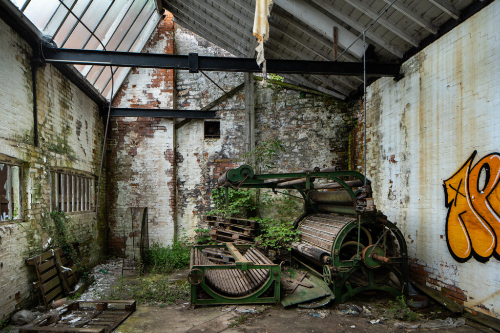 Old machinery left inside the Toneworks building