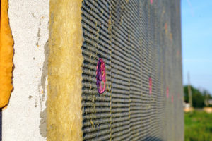 A view of the layers of external wall insulation