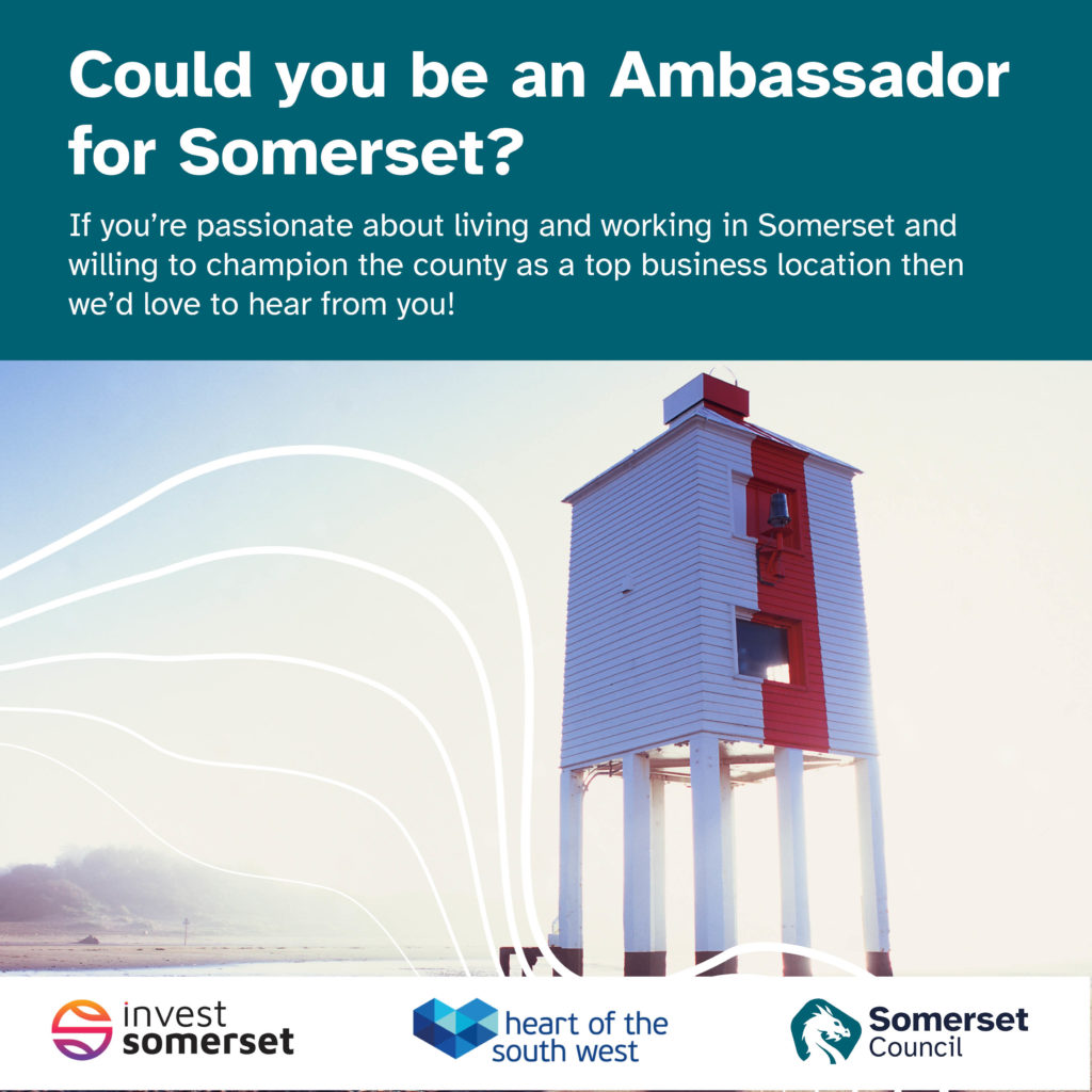 Graphic inviting people to become an ambassador for Somerset