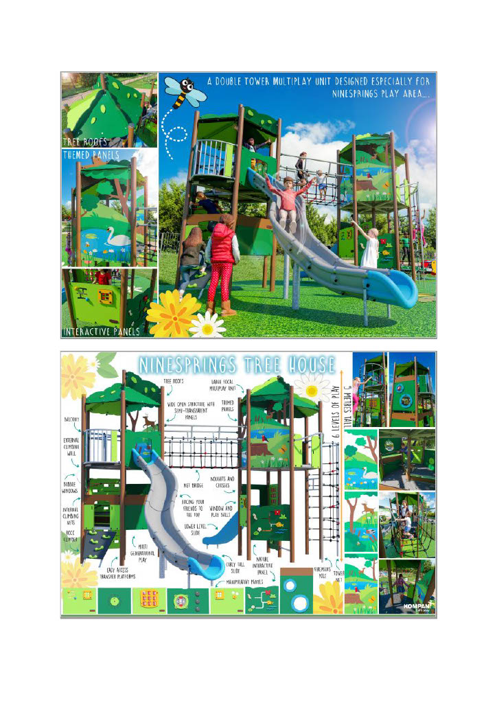 An artist impression of the play equipment to be installed at Ninesprings play area in Yeovil