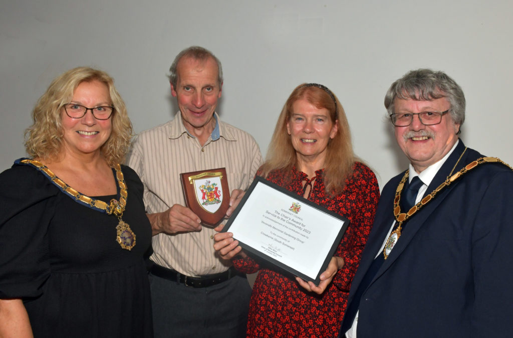 Members of the Severalls Memorial Gardens Group receive their award