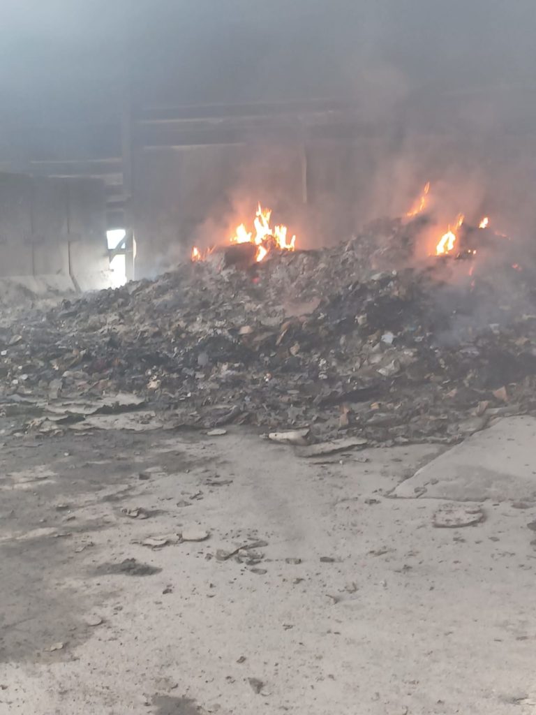 Taunton recycling site - Image of fire 6 October