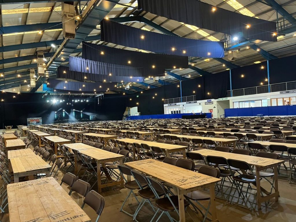 The Bath and West Showground inside building