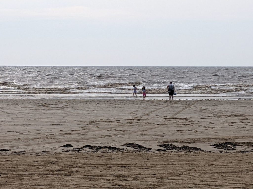 Berrow beach with the sea in the distance