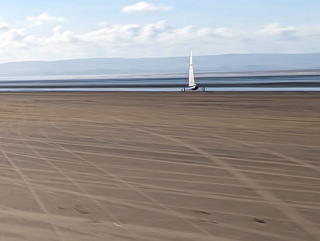 Brean beach with the sea in the distance