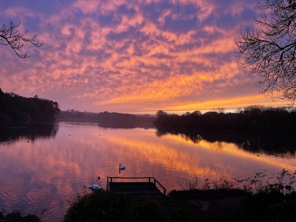 Chard Reservoir at sunset