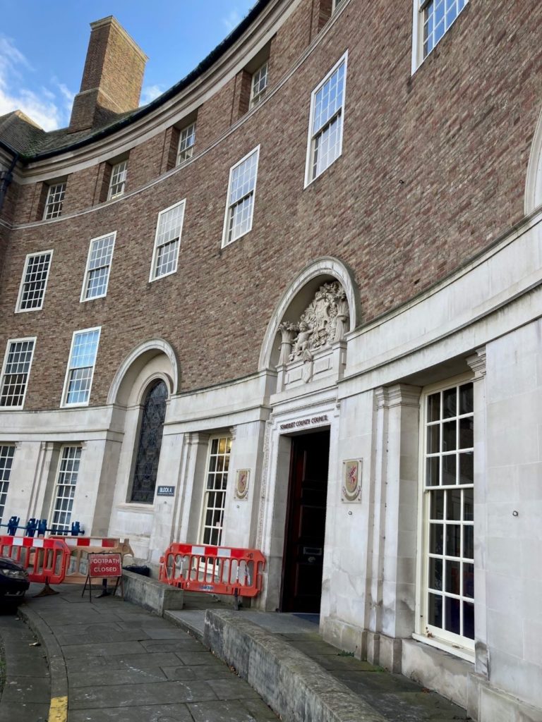 A Block, County Hall, exterior entrance