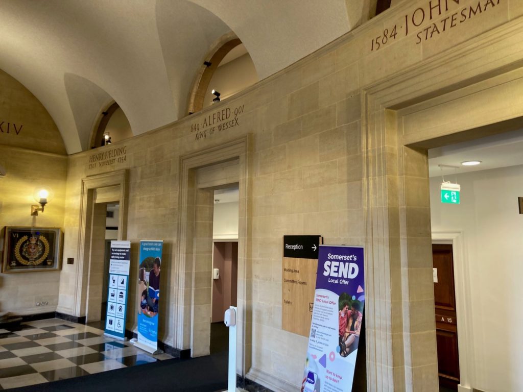 A Block, County Hall entrance