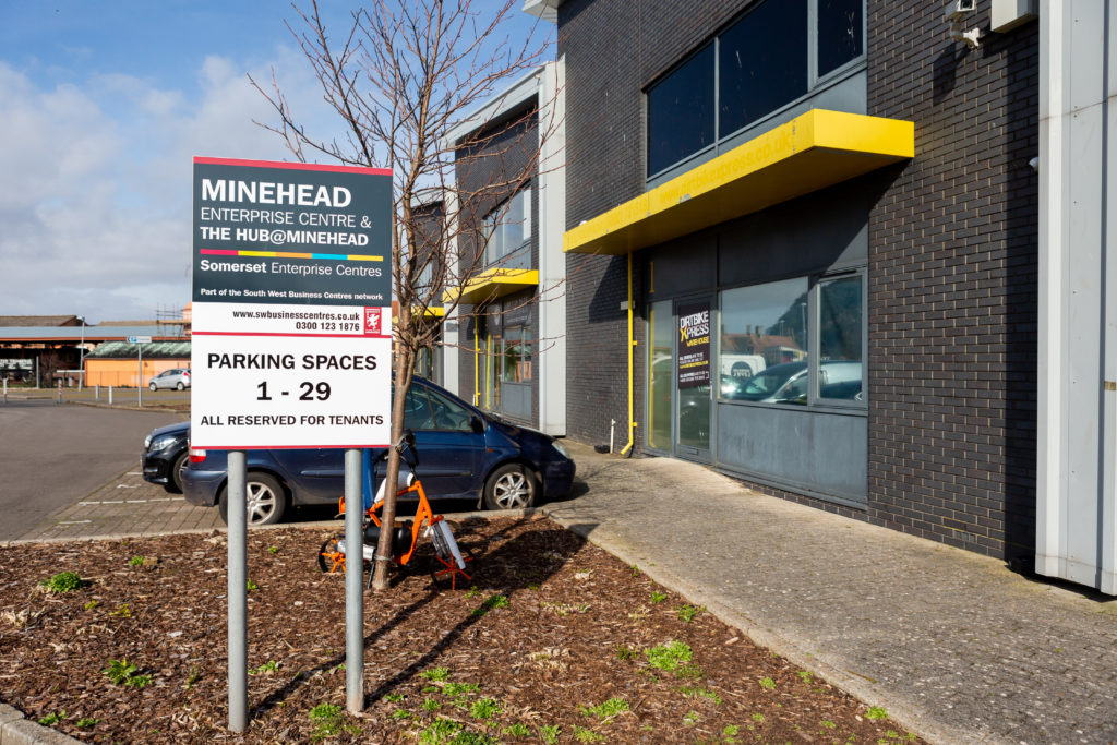 Minehead Enterprise Centre and The Hub signage