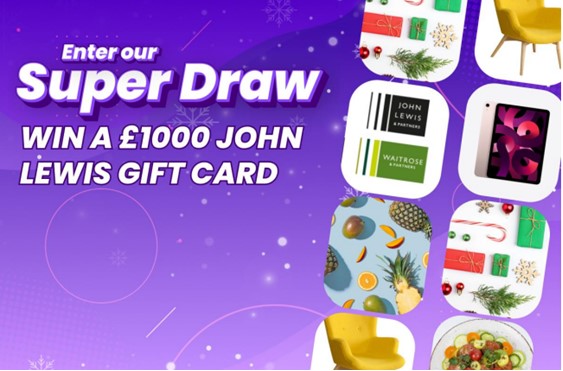 Image of the John Lewis gift card lottery prize