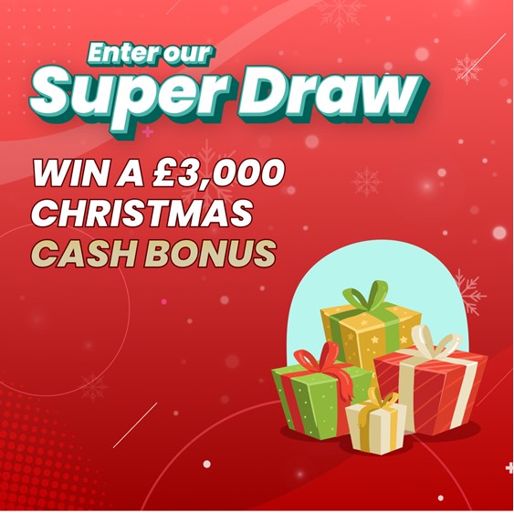 poster of the £3,000 Christmas lottery draw prize