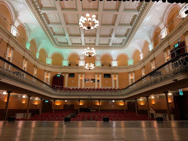 Bridgwater Town Hall Theatre, interior, stage facing the audience