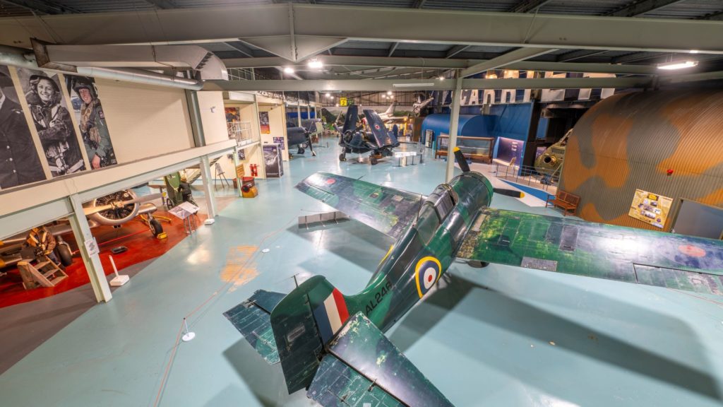 Fleet Air Arm Museum, interior, old war planes