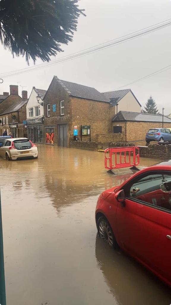 Flooded roads in South Petherton
