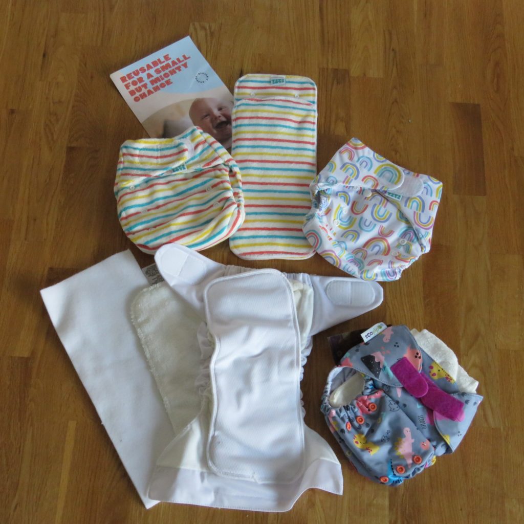 A display of reusable nappies