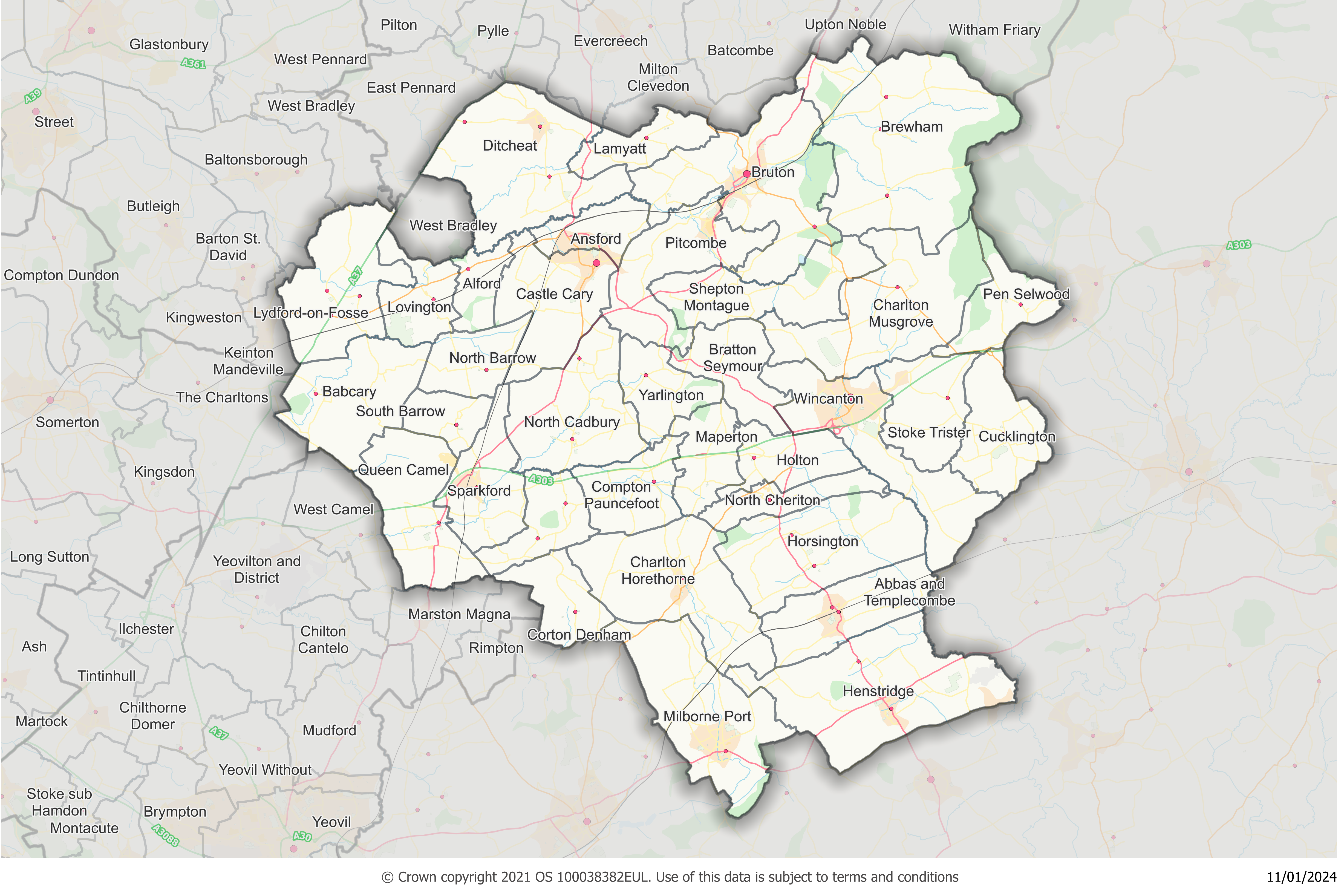 South East Somerset local community network pilot map