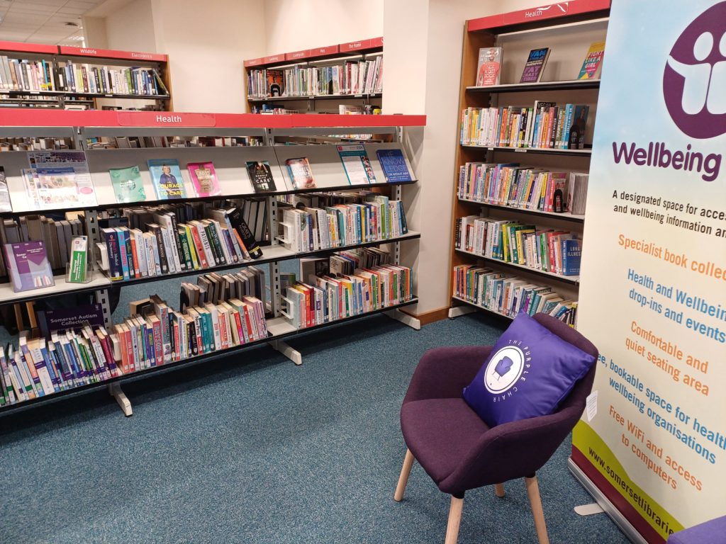 Purple chair in Somerset library
