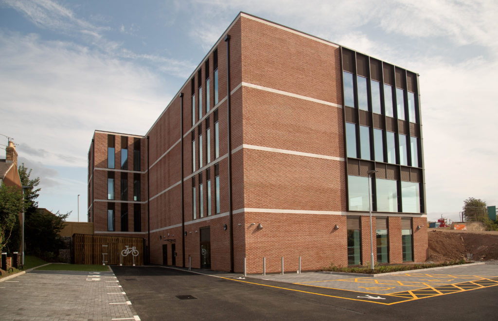 Firepool Centre for Digital Innovation - exterior photograph showing parking facilities