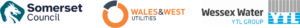Somerset Council, Wales & West Utilities and Wessex Water logos.