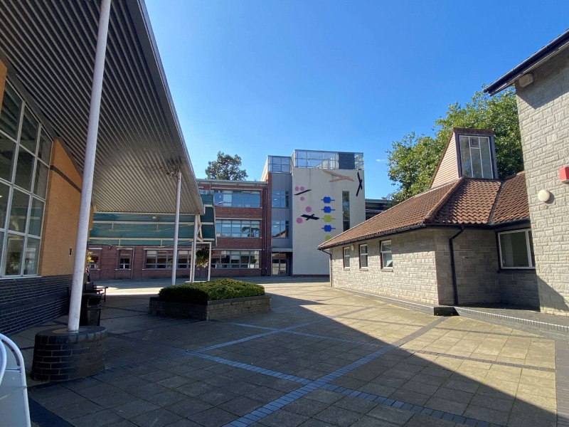 Millfield school buildings and court yard